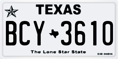 TX license plate BCY3610