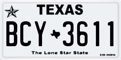 TX license plate BCY3611