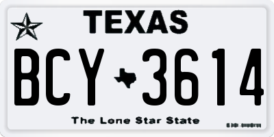 TX license plate BCY3614