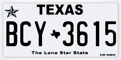 TX license plate BCY3615
