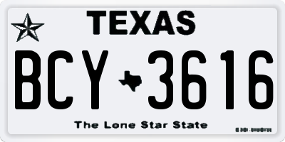 TX license plate BCY3616