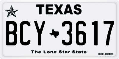 TX license plate BCY3617