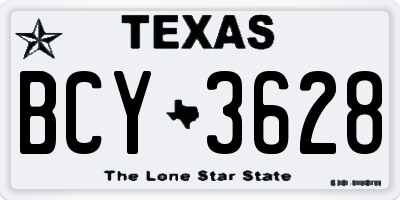 TX license plate BCY3628