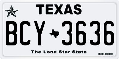 TX license plate BCY3636