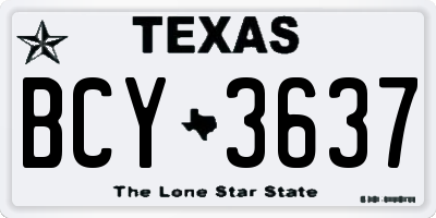 TX license plate BCY3637