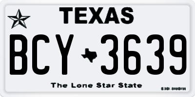 TX license plate BCY3639