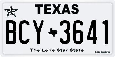 TX license plate BCY3641