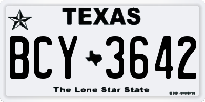TX license plate BCY3642