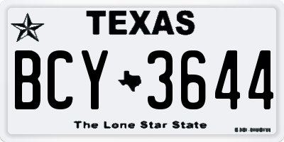 TX license plate BCY3644