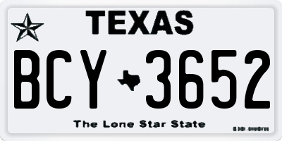 TX license plate BCY3652