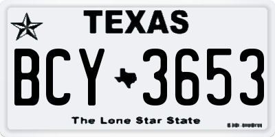 TX license plate BCY3653