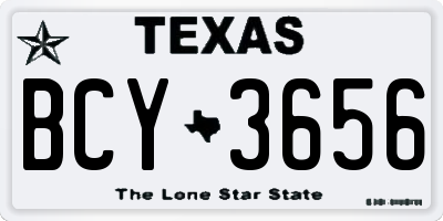 TX license plate BCY3656