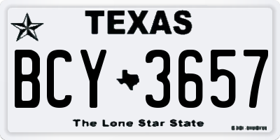 TX license plate BCY3657