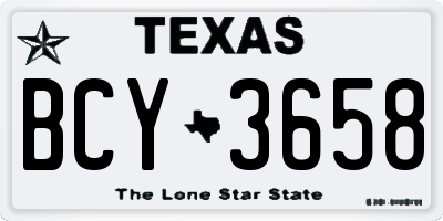 TX license plate BCY3658