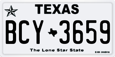 TX license plate BCY3659