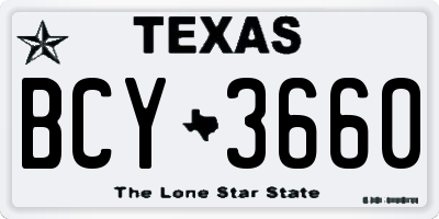 TX license plate BCY3660