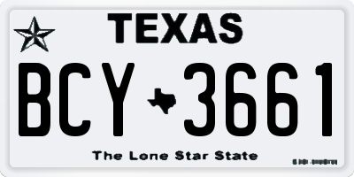 TX license plate BCY3661