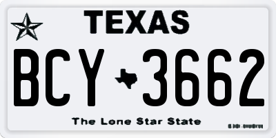 TX license plate BCY3662