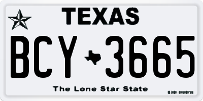 TX license plate BCY3665