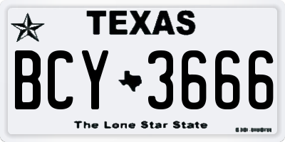 TX license plate BCY3666