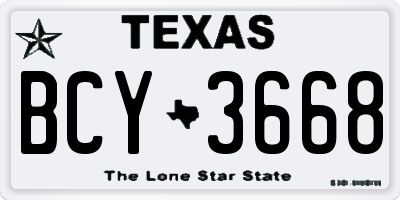 TX license plate BCY3668