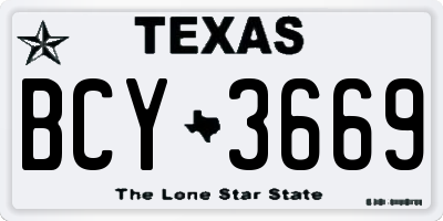 TX license plate BCY3669