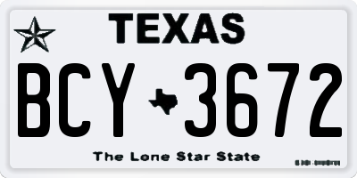 TX license plate BCY3672