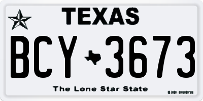 TX license plate BCY3673