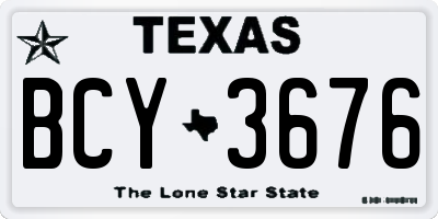 TX license plate BCY3676