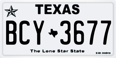 TX license plate BCY3677