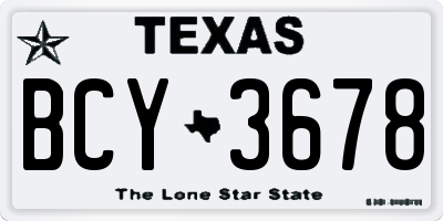 TX license plate BCY3678