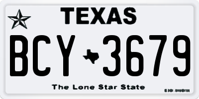 TX license plate BCY3679