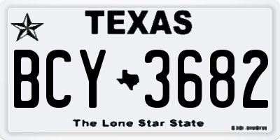 TX license plate BCY3682