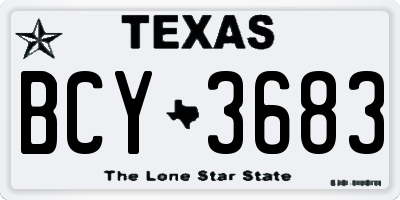 TX license plate BCY3683