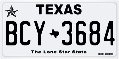 TX license plate BCY3684