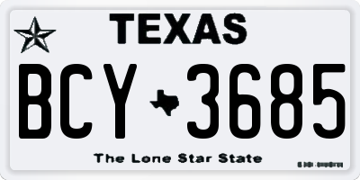 TX license plate BCY3685