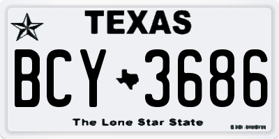 TX license plate BCY3686