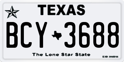 TX license plate BCY3688