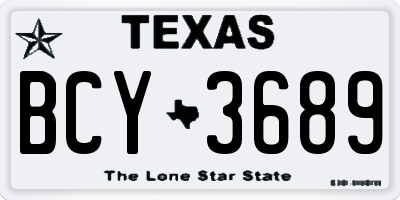 TX license plate BCY3689