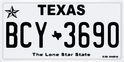 TX license plate BCY3690