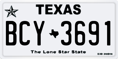 TX license plate BCY3691