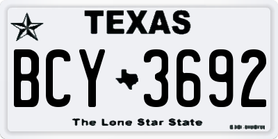 TX license plate BCY3692