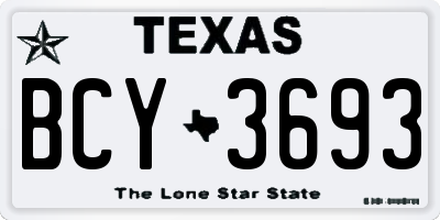 TX license plate BCY3693