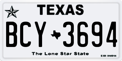 TX license plate BCY3694