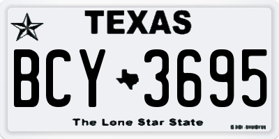 TX license plate BCY3695