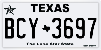 TX license plate BCY3697