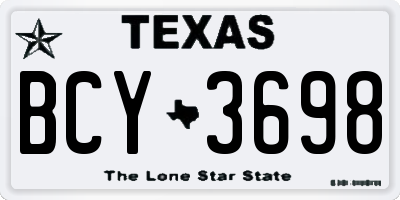 TX license plate BCY3698