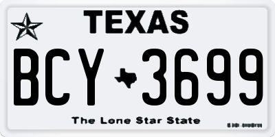 TX license plate BCY3699