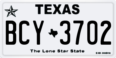TX license plate BCY3702