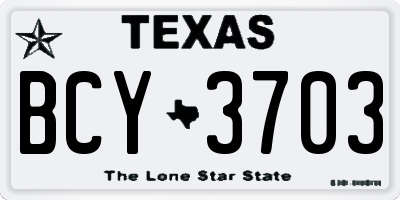 TX license plate BCY3703